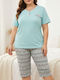 Asel Summer Women's Pajama Set Turquoise