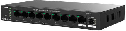 IP-COM G2210P-8-120W Comutator Gestionat PoE+ cu 9 Porturi Gigabit (1Gbps) Ethernet și 1 Port SFP