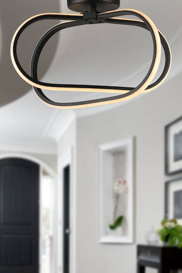 SteweHome Plafonieră de Tavan Neagră cu LED Integrat