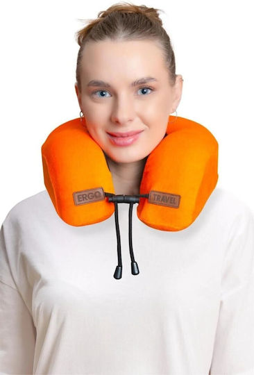 SteweHome Velvet Orange Travel Pillow
