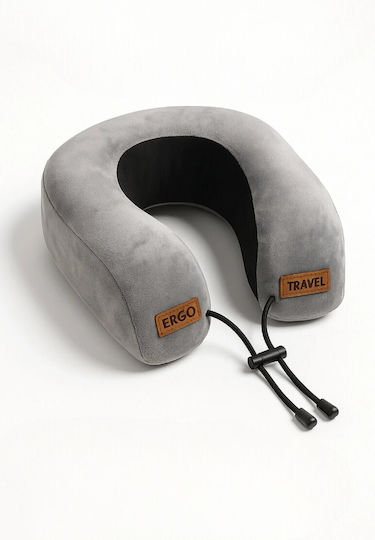 SteweHome Velvet Gray Travel Pillow