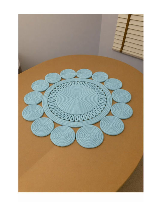 SteweHome Turquoise Round Tablecloth Ø33cm