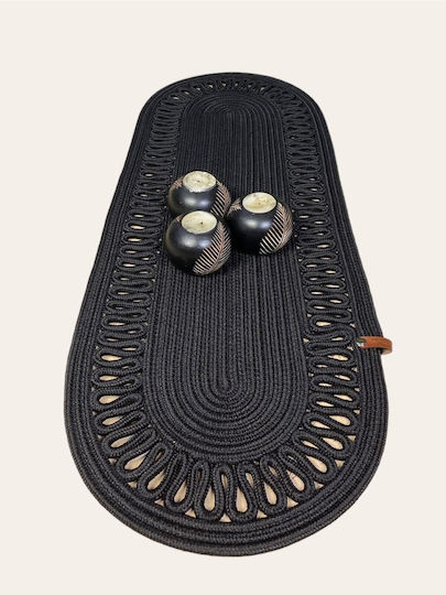 SteweHome Cotton Black Runner 30x80cm