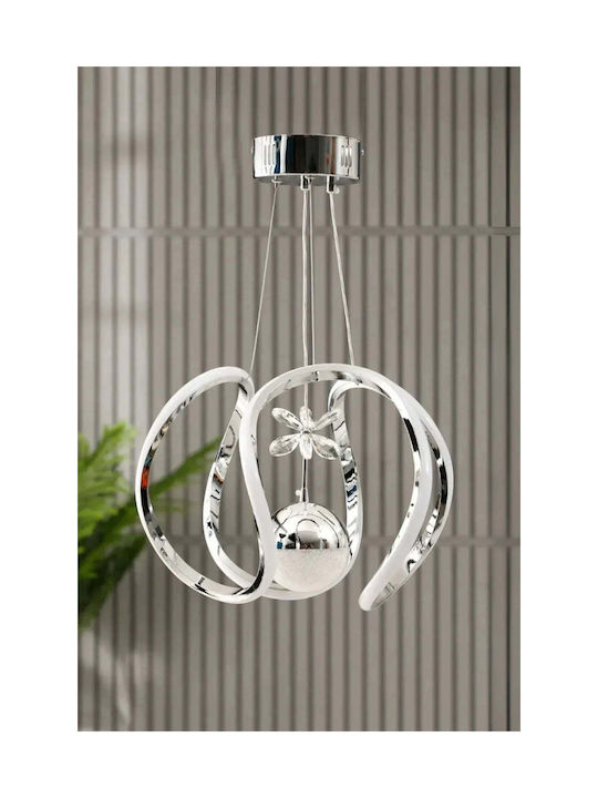 SteweHome Beige LED Ceiling Light with Crystals 20x20x81cm