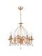 SteweHome Πολυέλαιος Ø52cm με Κρύσταλλα Χρυσός STE-024127-P24127