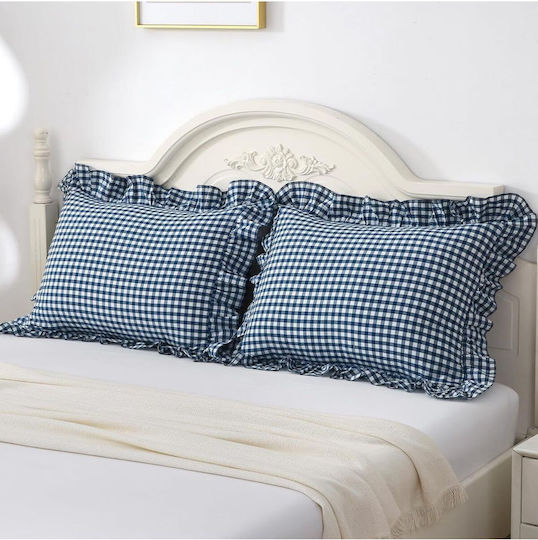 SteweHome Set Waterproof Checked Pillowcases 50x70cm