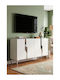 Wooden Sideboard with Mirror White 120x32x75cm