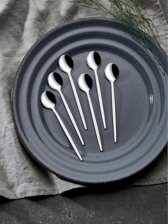SteweHome Set Of Silver Inox Coffee Tea Spoons 6 Pieces