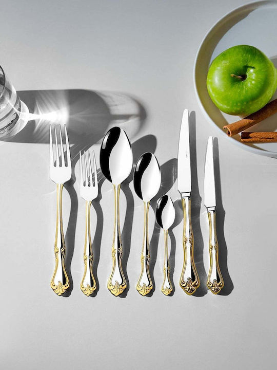 SteweHome Cutlery Set Stainless Steel Gold 84 Pieces
