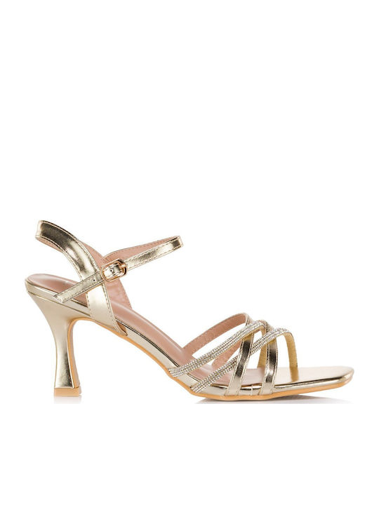 Fashion & Bella Υφασμάτινα Πέδιλα Χρυσά