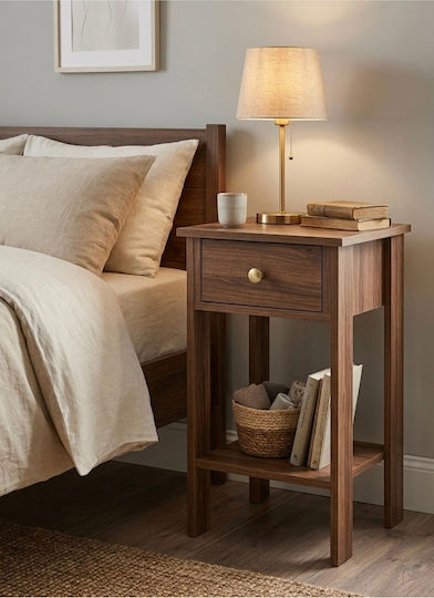Metallic Brown Bedside Table 40x35x70cm