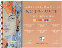 Clairefontaine Ingres Spiral Pastel Paper Pad Cotton 24x30cm 25sheets 130gsm Ref 96587 3329680965872