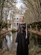 Maxi Βραδινό Φόρεμα Βελούδινο με Δαντέλα Black Velvet Lace