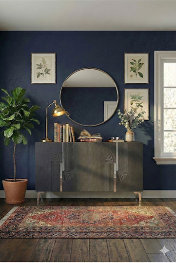Wooden Sideboard Gray 120x32x75cm