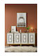 Wooden Sideboard with Mirror Gold 150x32x75cm
