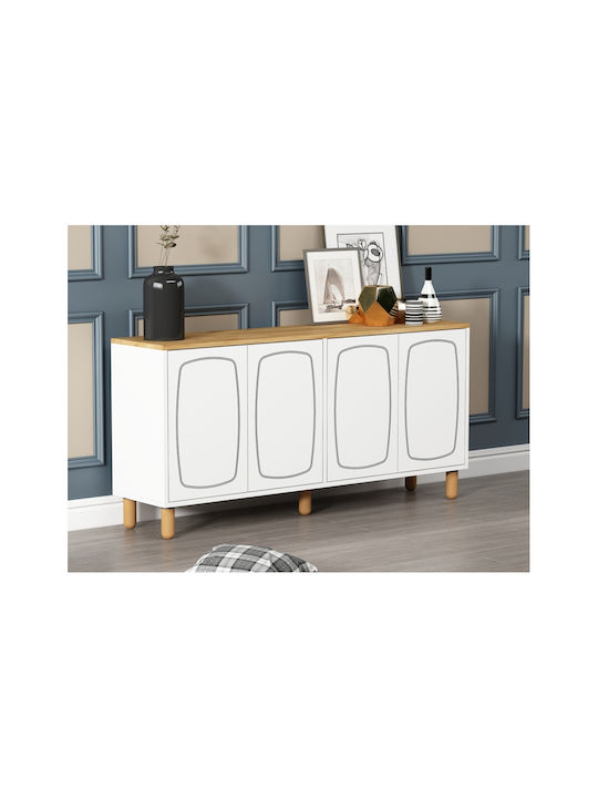 SteweHome Sideboard Holz 150x36x73cm Mehrfarbig