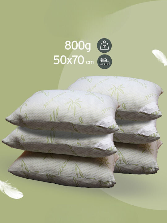SteweHome Bamboo Silicone Bed Pillow 50x70cm 6 Pieces