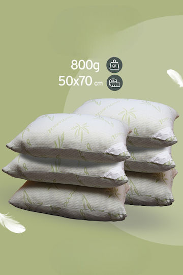 SteweHome Bamboo Μαξιλάρι Ύπνου Σιλικόνης 50x70cm 6τμχ
