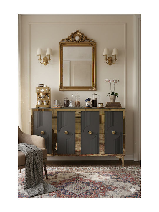 Wooden Sideboard Gray 120x32x75cm