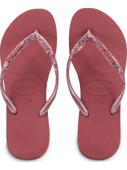Havaianas Slim Glitter Ii Σαγιονάρες Ροζ Χρυσό