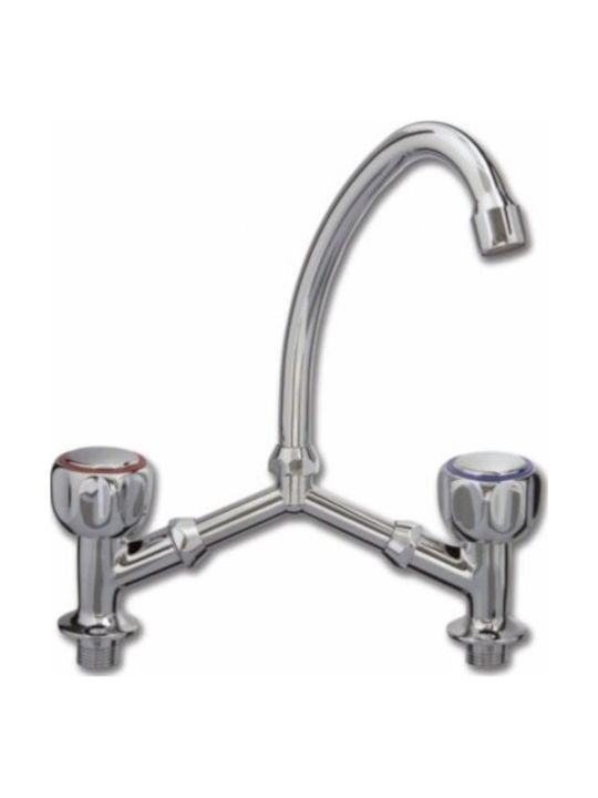PALAV-74-GG Mischung Waschbeckenarmatur Silber