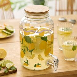 Glass Beverage Dispenser with Spigot 4lt