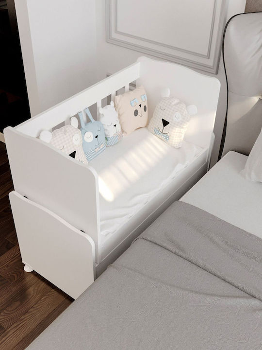 SteweHome Babybett Weiß mit Matratze 100x112cm