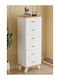 Bedroom Chest of Drawers Wooden with 6 Drawers Grey 45x36x132cm