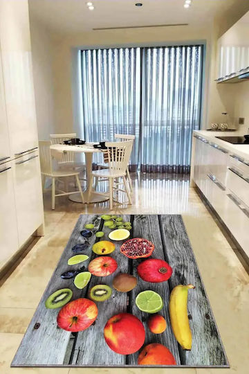 SteweHome Ορθογώνιο Χαλάκι Κουζίνας με Αντιολισθητικό Υπόστρωμα Πολύχρωμο 100x160εκ.