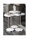 Round Zigon Set Wooden Silver 3 Pieces W34xL34xH48cm