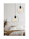 SteweHome Black Pendant Ceiling Light with E27 Socket 70x35cm