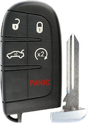Complete Car Key Compatible Jeep Chrysler Dodge 4+1 Buttons 433mhz 46 Chip Fcc M3n40821302