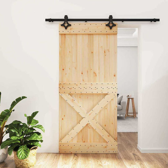 vidaxl Schiebetür Natürliches Schwarz 95 x 210 cm