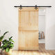 Vidaxl Sliding Door Natural Black 100 x 210 cm