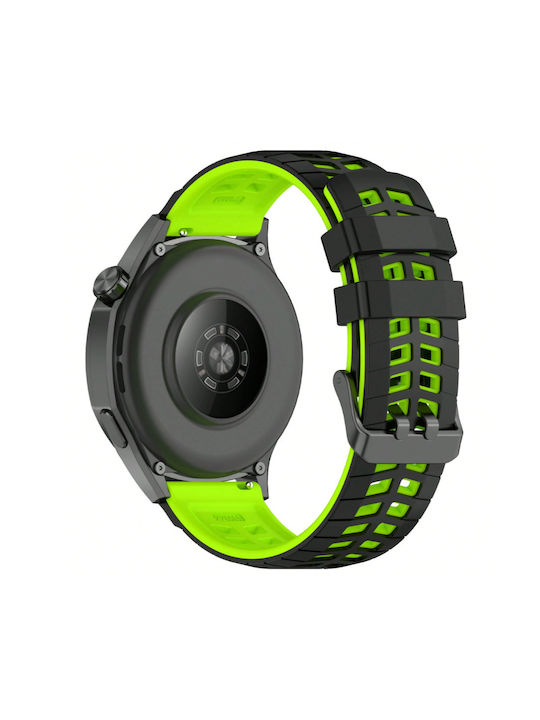 Curea Silicon Rugged Grid OnePlus Watch 2R 47mm/OnePlus Watch 2 47mm Negru Lime
