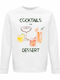 Sweatshirt Organic Unisex " Cocktails Dessert Summer Watercolor " White