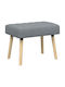 Dining Bench with Light Gray Fabric Upholstery 60x40x45cm