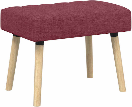 Dining Bench With Red Fabric Upholstery 60x40x45cm
