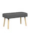 Dining Bench with Dark Gray Fabric Upholstery 80x40x46cm