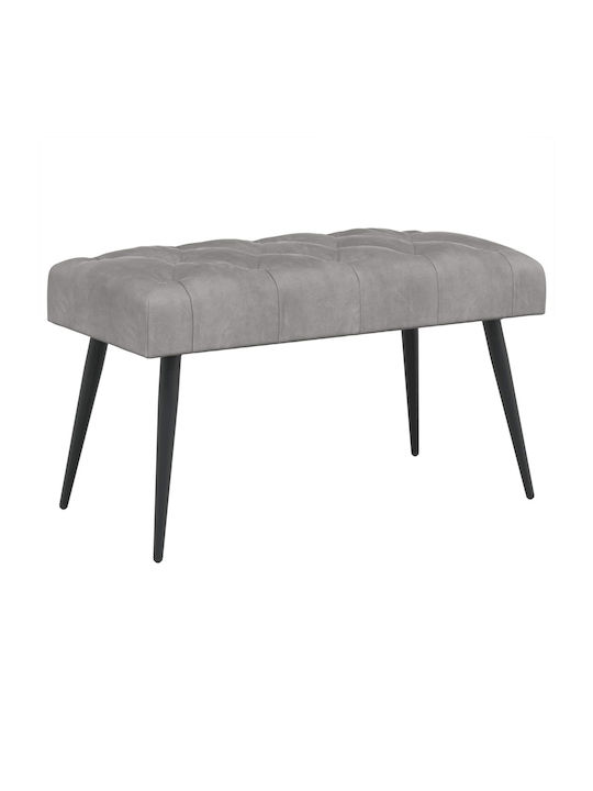 Velvet Dining Bench Light Gray 80x40x46cm