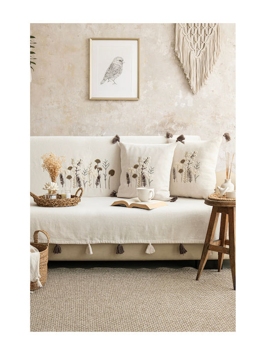 SteweHome Armchair Throw 170x210cm Ecru