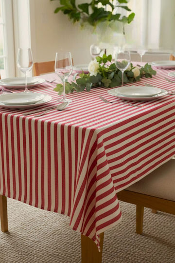 SteweHome Cotton Knitted Red Tablecloth 180x220cm