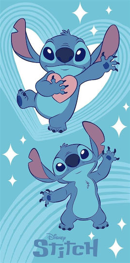 Πετσέτα Θαλάσσης Quick Dry Disney Home Lilo & Stitch 545 70x140 Sky Blue 100% Microfiber