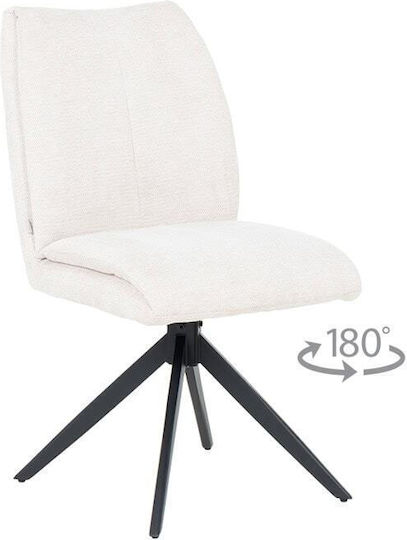 Newry Dining & Kitchen Chair with Fabric Upholstery Ivory 50x62x91cm
