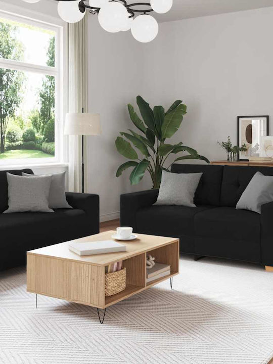 vidaXL Garten- und Outdoor-Möbelsets Wohnzimmer Typsatz 2 Stück Schwarz mit Kissen