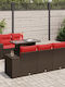 Garten- und Outdoor-Möbelsets 6 Stück Braun mit Kissen