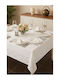 SteweHome Tablecloth With Lace Stain Resistant White 160x220cm
