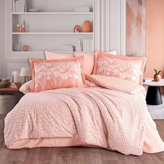 Hobby Home Duvet Cover Set 200x220cm Double With 2 Pillowcases & 1 Bed Sheet Terracotta