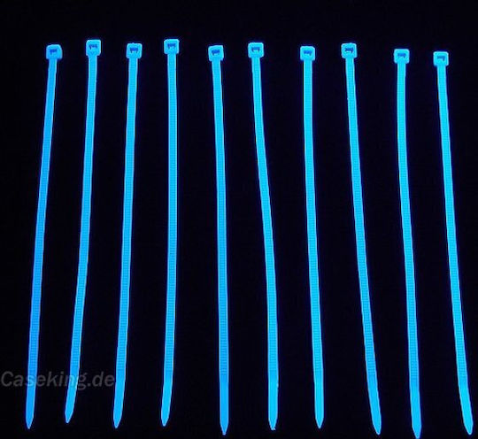 Bitspower Комплект Кабелни Връзки 20 Броя 120mm UV Сини BP-UVCT-BL