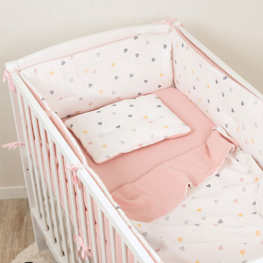 Kidizi Baby Bettwäsche-Set Für Krippe Color Hearts 5 Stück